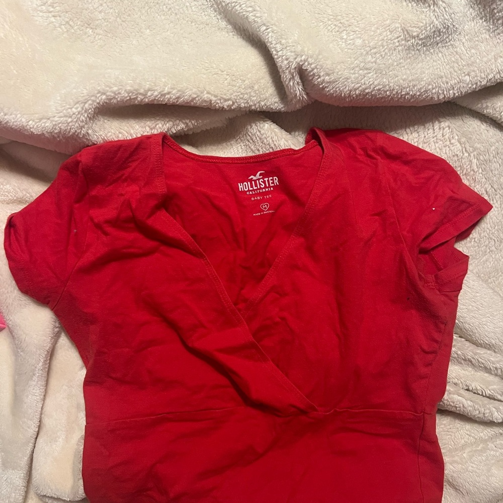 Hollister Women's Bright Red Blouse